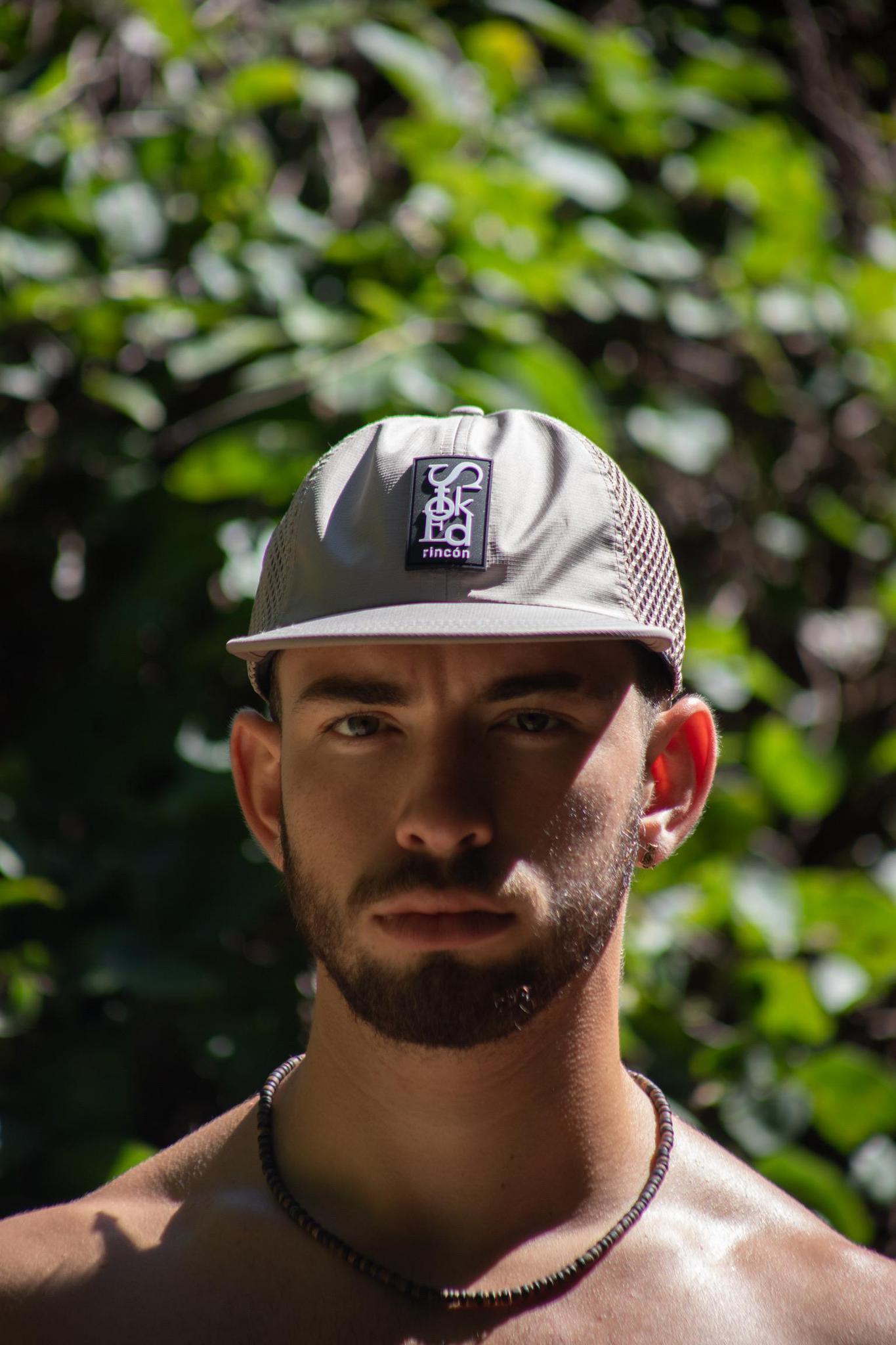 Vertical Rubber Logo Perforated Hat - Khaki