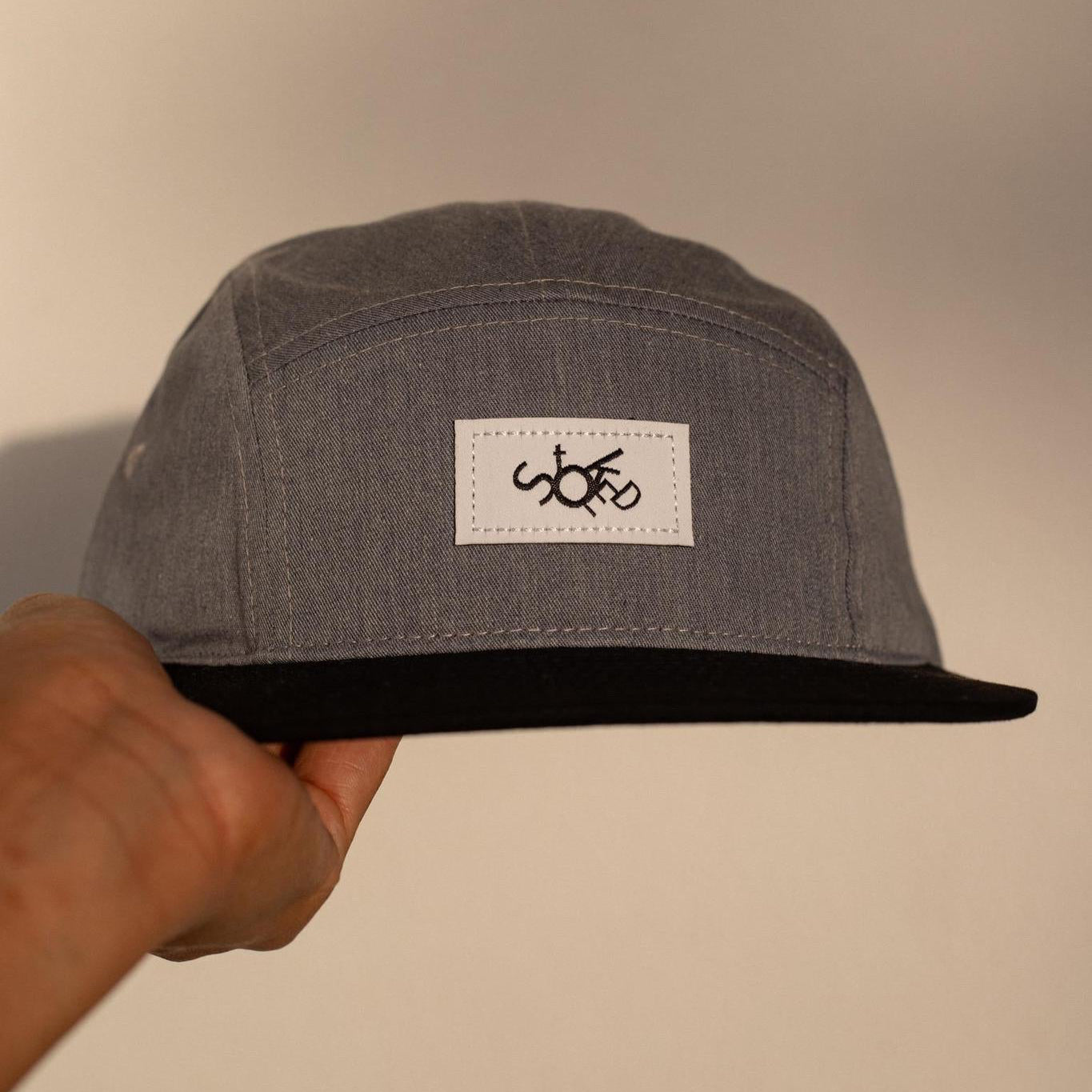 Charcoal Gray / Black Stoked Horizontal Logo 5 Panel Hat