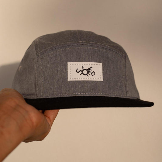 Charcoal Gray / Black Stoked Horizontal Logo 5 Panel Hat