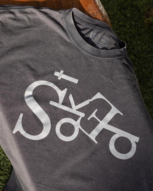 Mineral Wash T-Shirt Stoked Oversized Logo