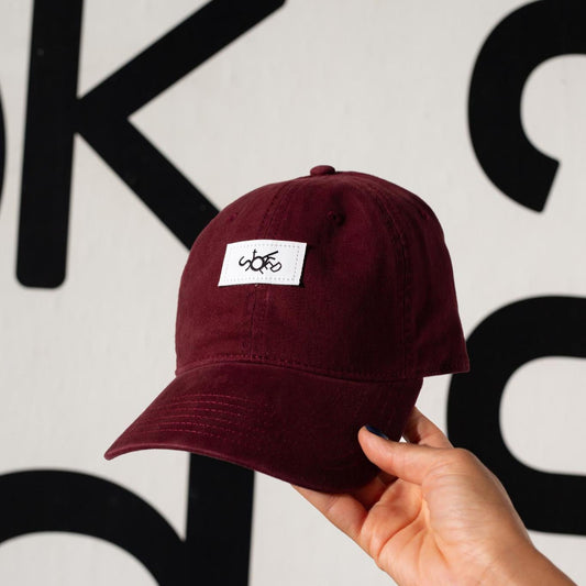 Dad Hat Burgundy Stoked Horizontal Logo