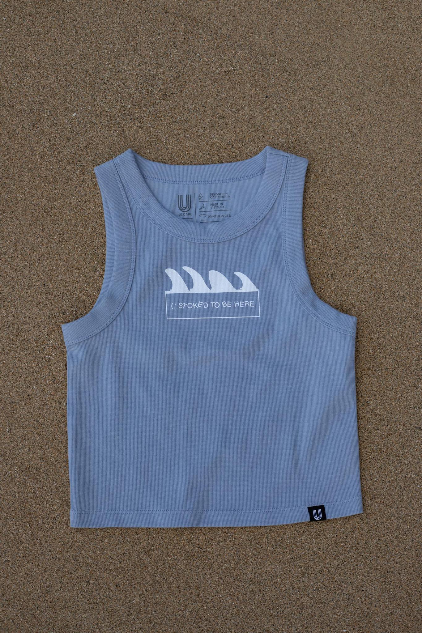 Stoked to be here - Woman's Ribbed Tee