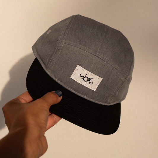 Charcoal Gray / Black Stoked Horizontal Logo 5 Panel Hat