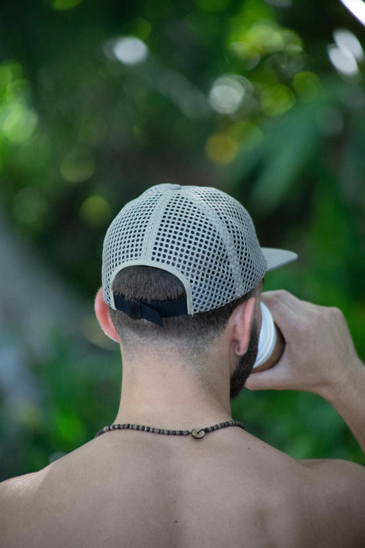 Vertical Rubber Logo Perforated Hat - Khaki