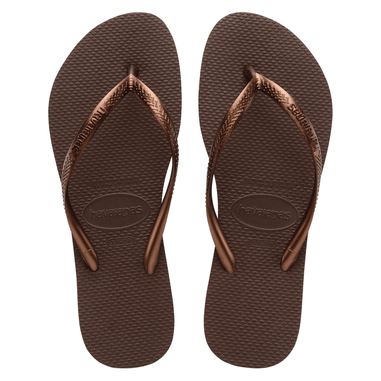 Havaianas Slim Sandal Dark Brown Metallic