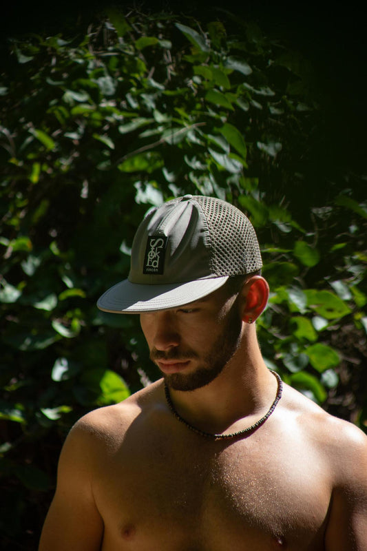 Vertical Rubber Logo Perforated Hat - Khaki